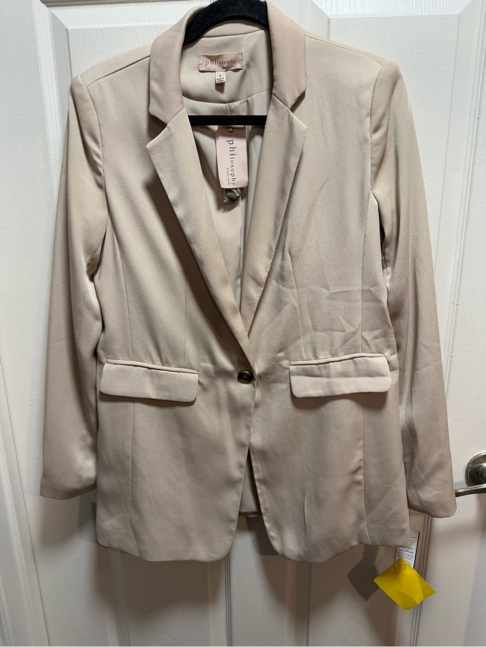 Philosophy Light Beige Single-Button Womens Blazer size 6 NWT